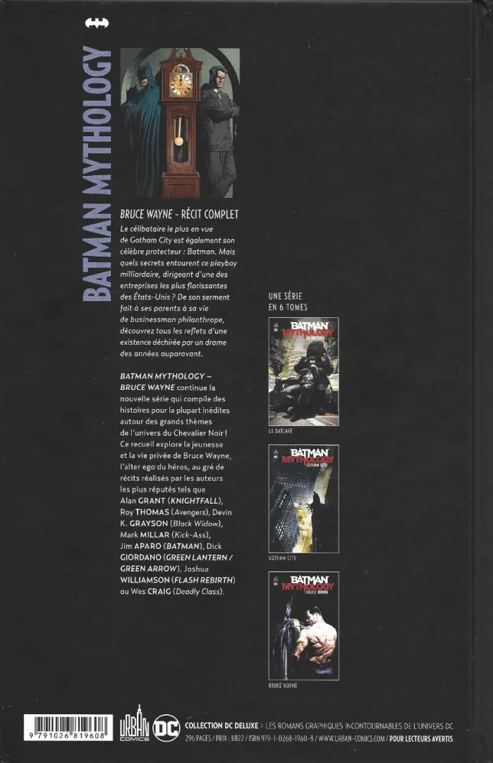 Verso de l'album Batman Mythology 3 Bruce Wayne