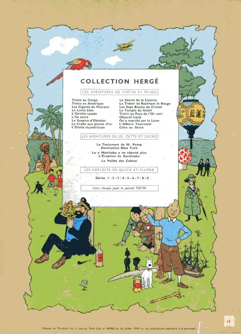 Verso de l'album Tintin Tome 2 Tintin au Congo