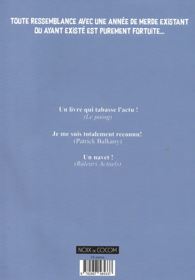 Verso de l'album Un an d'apaisement