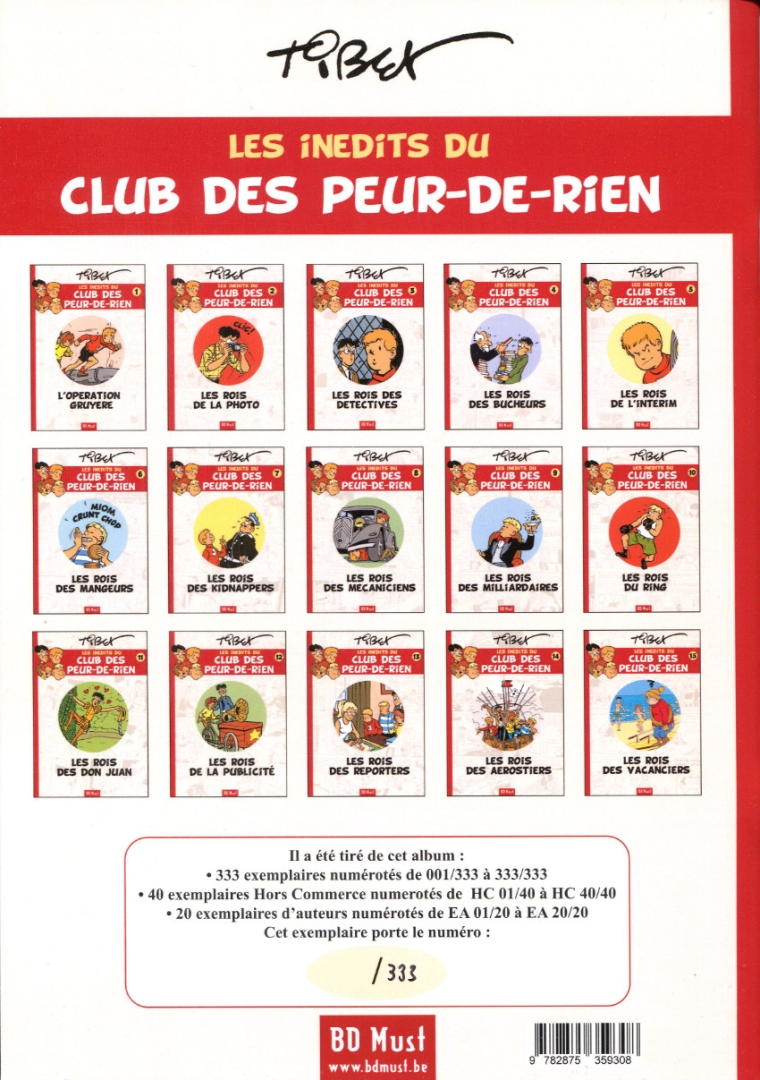Verso de l'album Le Club des Peur-de-rien Les inédits Tome 13 Les rois des reporters