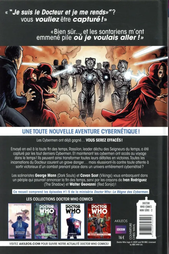 Verso de l'album Doctor Who - Le Règne des cybermen