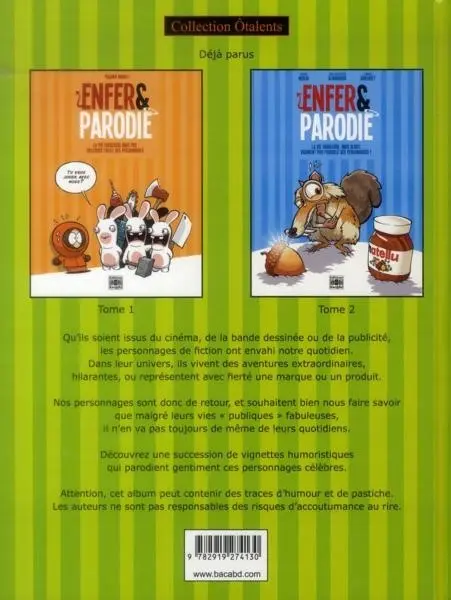 Verso de l'album Enfer & Parodie Tome 3 The tome 3 !!!