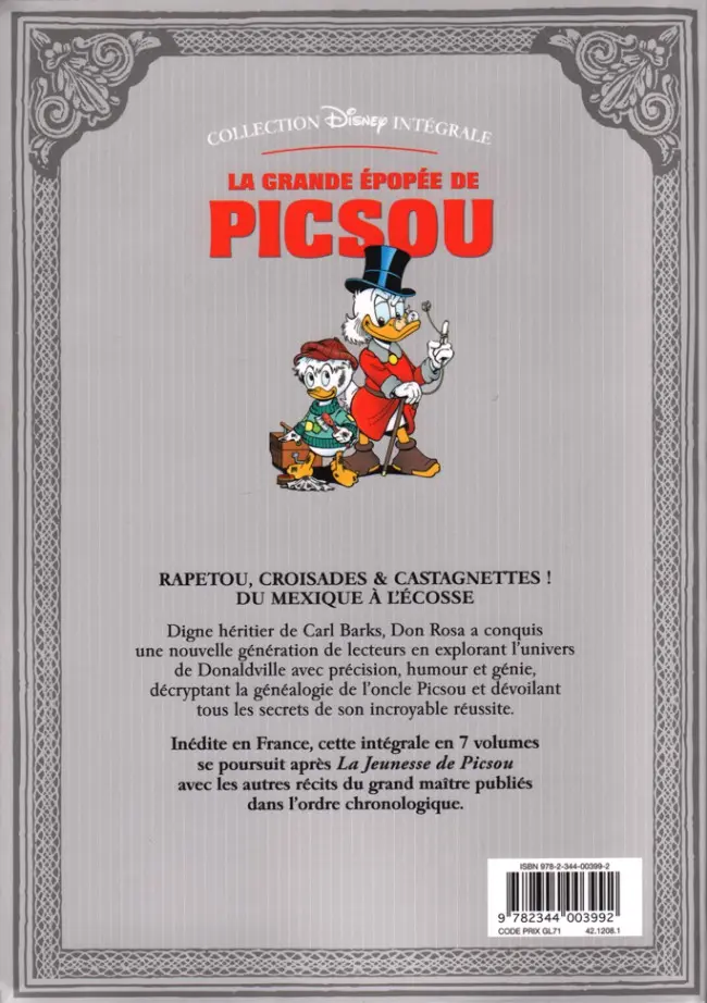 Verso de l'album La Grande Épopée de Picsou Tome VII Le Retour du Chevalier noir et autres histoires