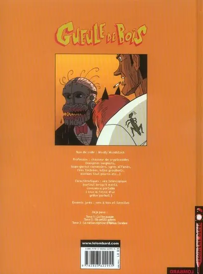 Verso de l'album Gueule de bois Tome 3 La métamorphose d'Alléluia Carabine