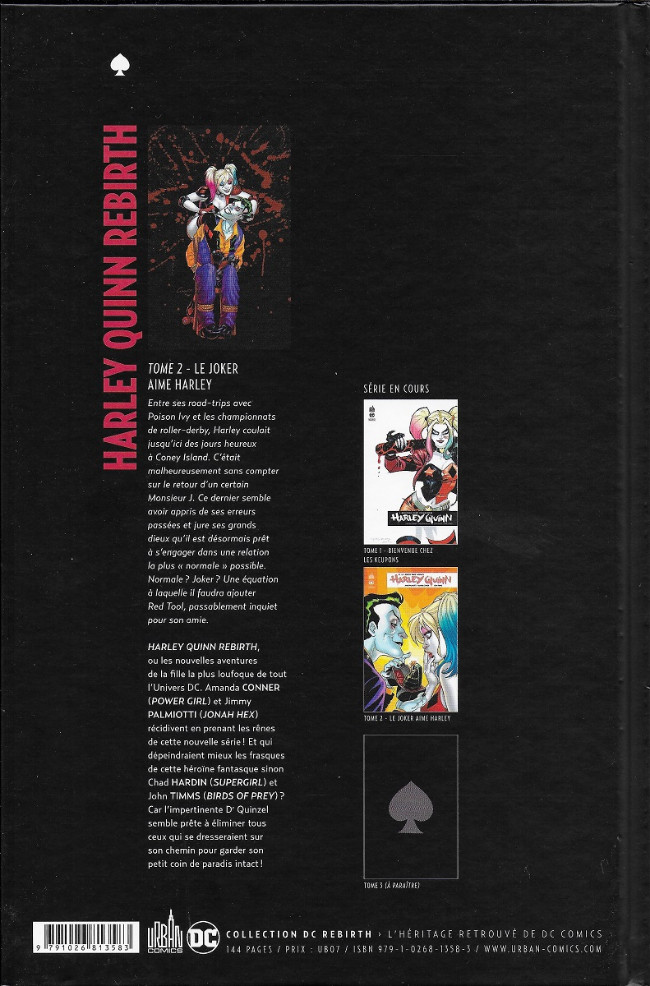 Verso de l'album Harley Quinn Rebirth Tome 2 Le Joker aime Harley