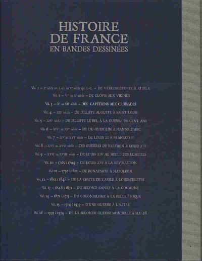 Verso de l'album Histoire de France en Bandes Dessinées Tome 3 Des capétiens aux croisades