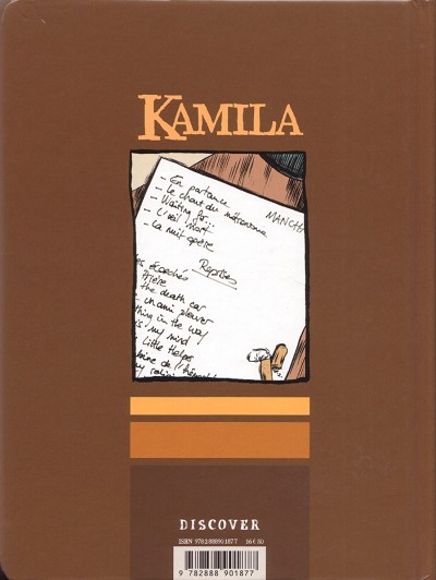 Verso de l'album Kamila