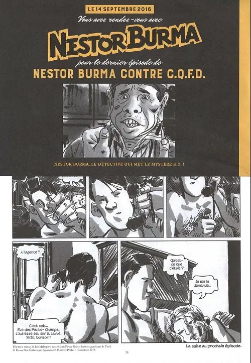 Verso de l'album Nestor Burma contre C.Q.F.D. numéro 2