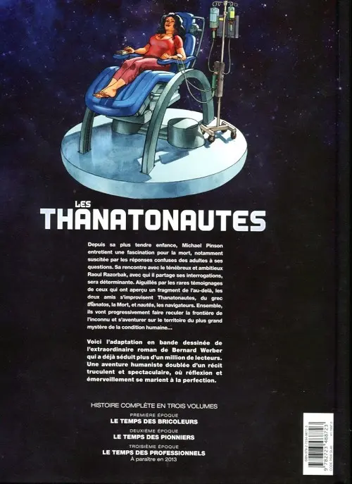 Verso de l'album Les Thanatonautes Deuxième époque Le Temps des pionniers