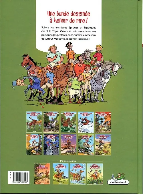 Verso de l'album Triple galop Tome 10