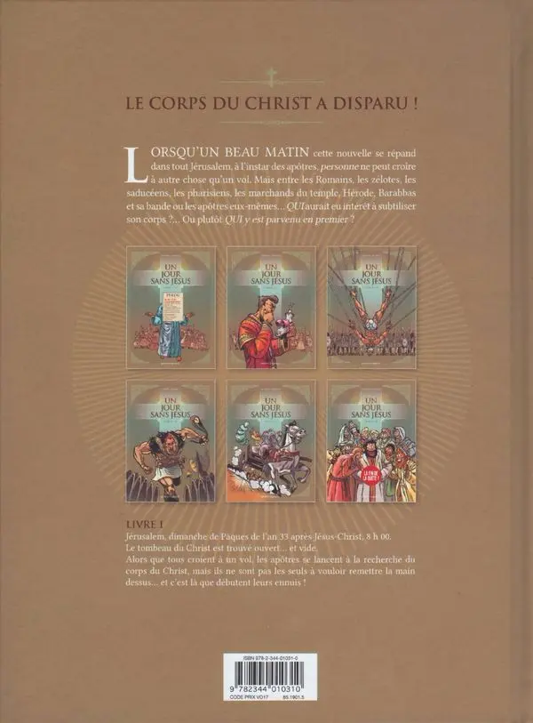 Verso de l'album Un jour sans Jésus Livre I/VI