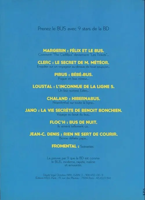 Verso de l'album Félix et le bus star