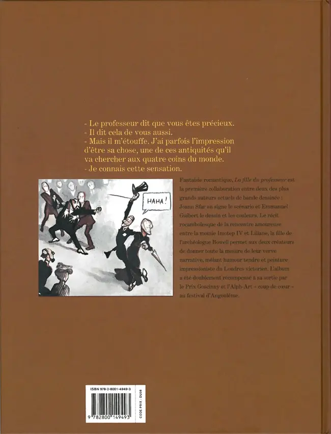 Verso de l'album La Fille du professeur