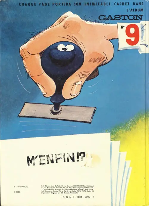 Verso de l'album Gaston Tome 8 Lagaffe nous gâte