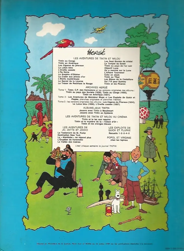 Verso de l'album Les Aventures de Jo, Zette et Jocko Tome 1 Le testament de M. Pump