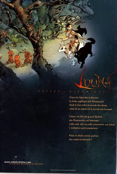 Verso de l'album Luuna Tome 1 La Nuit des Totems