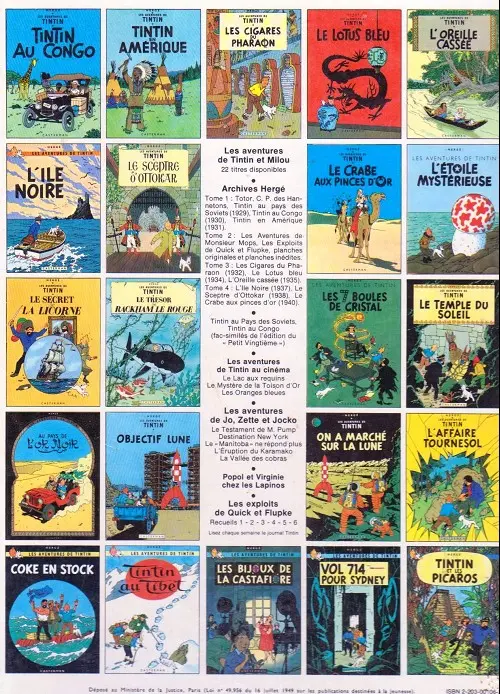 Verso de l'album Tintin Tome 7 L'île noire