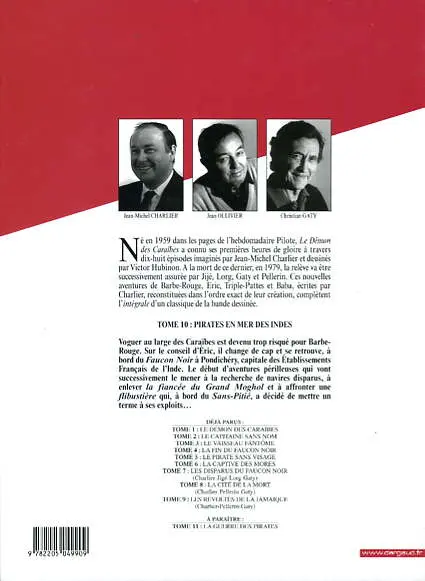 Verso de l'album Barbe-Rouge L'intégrale Tome 10 Pirates en mer des Indes