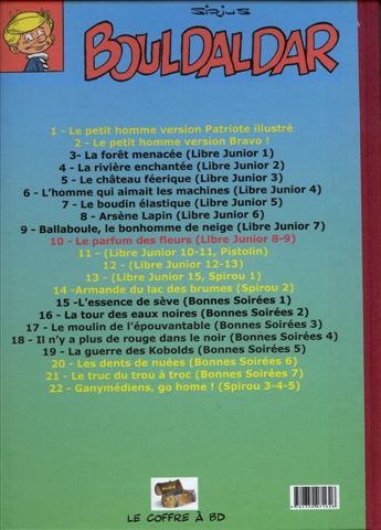 Verso de l'album Bouldaldar et Colégram Tome 11 Les frères Foitrois, suivi de Bémou-la-double-croche