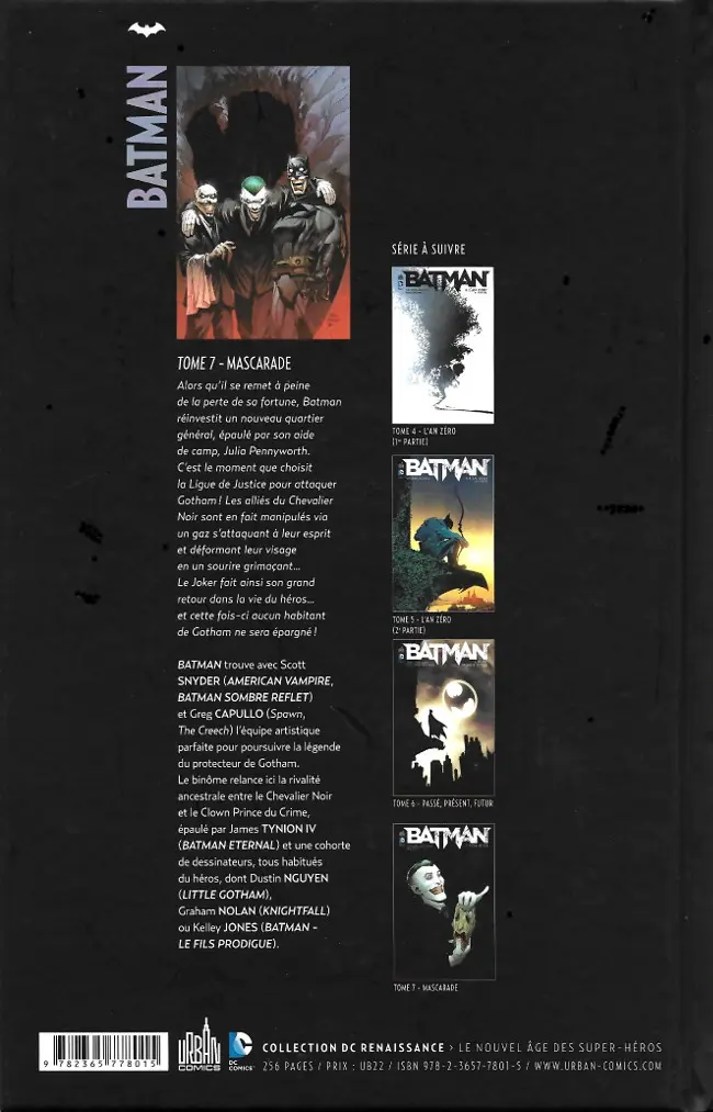 Verso de l'album Batman Tome 7 Mascarade