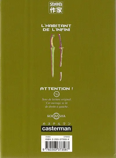 Verso de l'album L'Habitant de l'infini 13