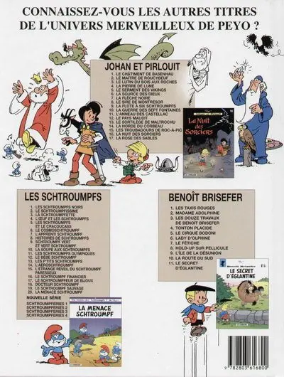 Verso de l'album Johan et Pirlouit Tome 17 La rose des sables