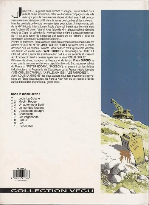 Verso de l'album Louis la Guigne Tome 11 La Cinquième Colonne