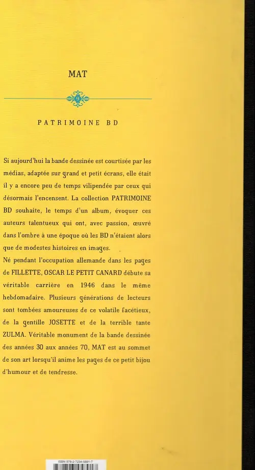 Verso de l'album Oscar le petit canard