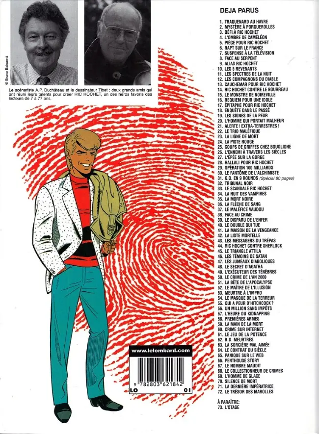 Verso de l'album Ric Hochet Tome 72 Le trésor des Marolles