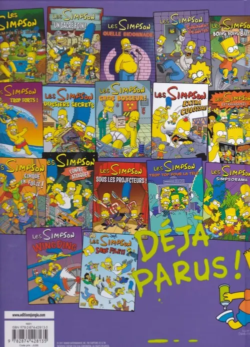 Verso de l'album Les Simpson Tome 18 Coolitude !