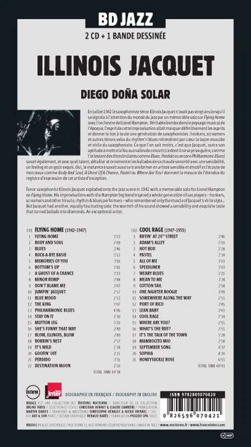Verso de l'album BD Jazz Illinois Jacquet