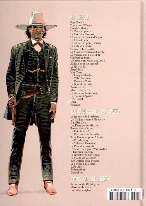Verso de l'album Blueberry La Collection Tome 28 Dust