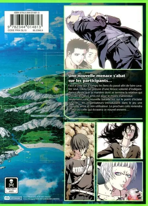 Verso de l'album Btooom ! 18