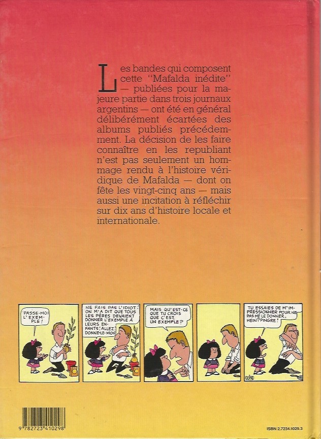 Verso de l'album Mafalda Tome 12 Il était une fois Mafalda