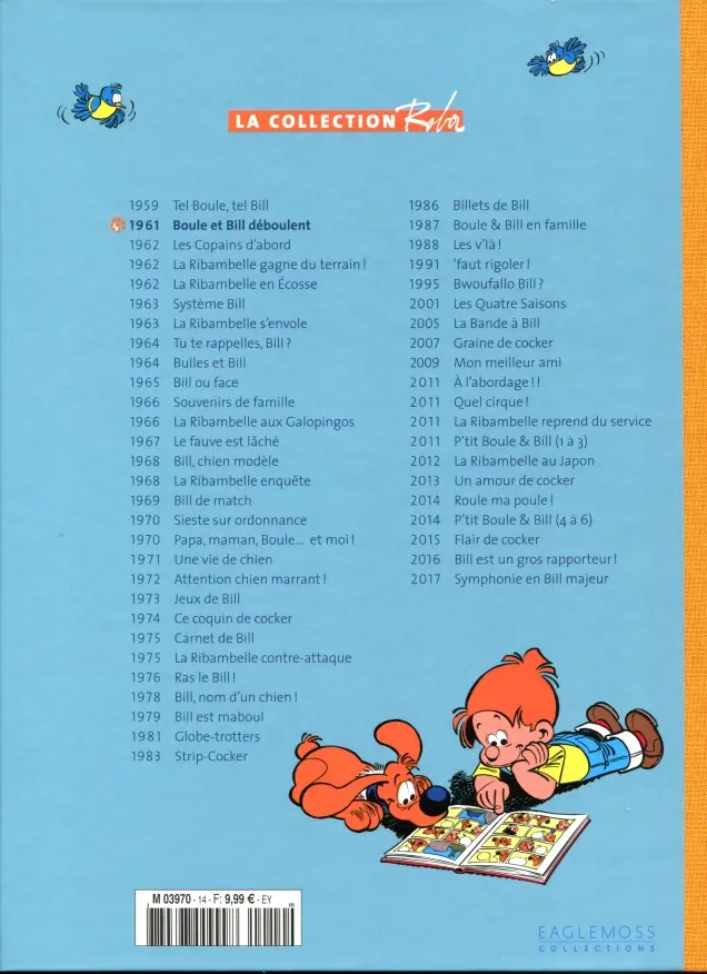 Verso de l'album La Collection Roba Tome 14 Boule et Bill déboulent
