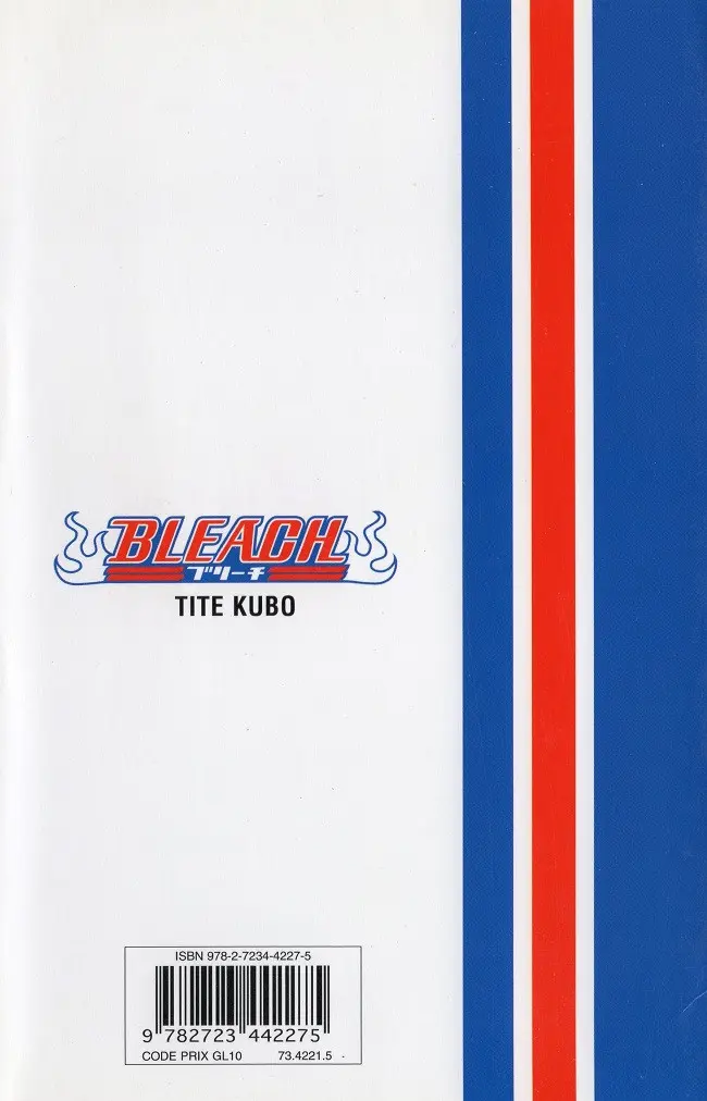Verso de l'album Bleach Tome 1 The Death and the Strawberry
