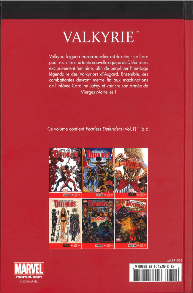 Verso de l'album Le meilleur des Super-Héros Marvel Tome 58 Valkyrie