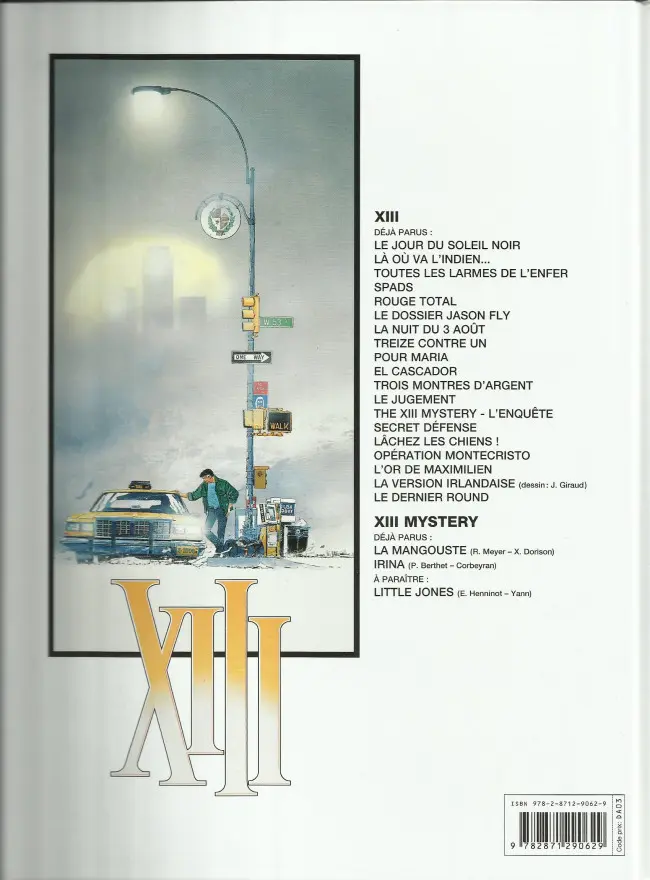 Verso de l'album XIII Tome 7 La nuit du 3 août