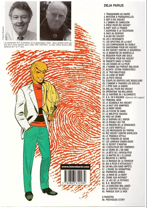 Verso de l'album Ric Hochet Tome 50 Le crime de l'an 2000