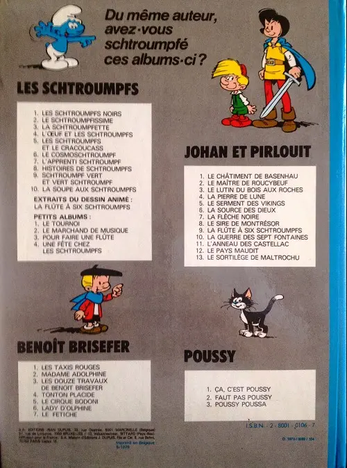 Verso de l'album Johan et Pirlouit Tome 12 Le pays maudit