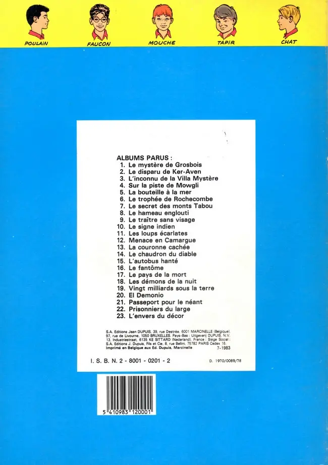 Verso de l'album La Patrouille des Castors Tome 11 Les loups écarlates