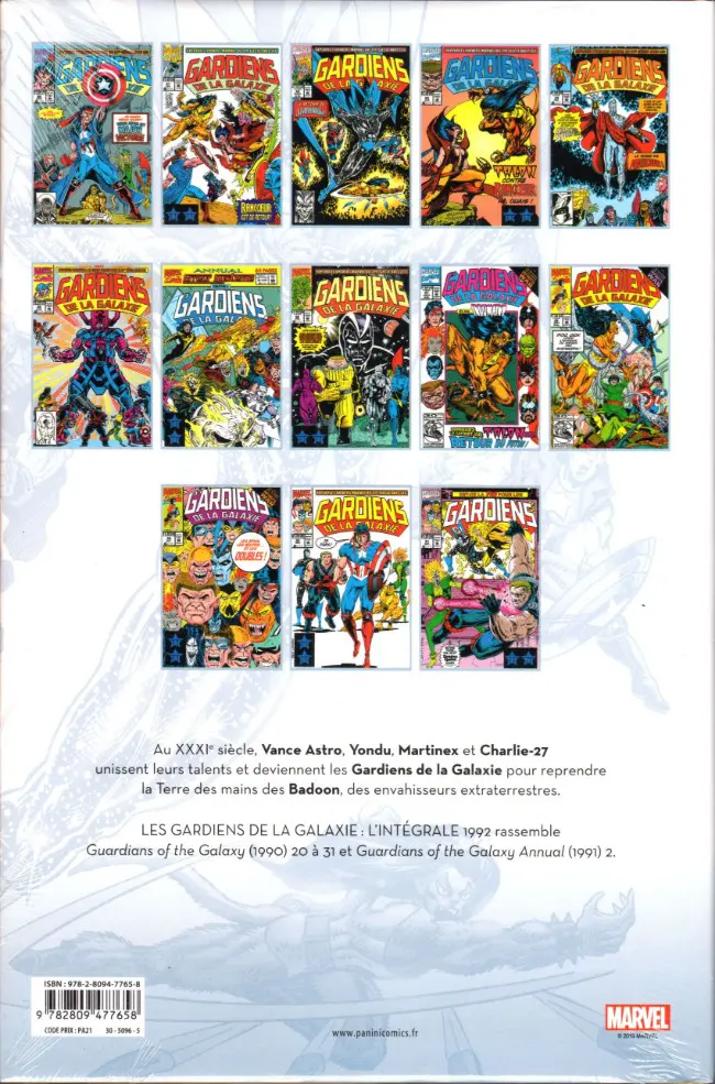 Verso de l'album Les Gardiens de la Galaxie Tome 5 1992