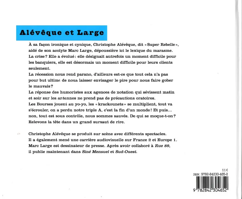 Verso de l'album J'aime pas La crise