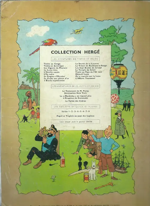 Verso de l'album Tintin Tome 13 Les 7 boules de cristal