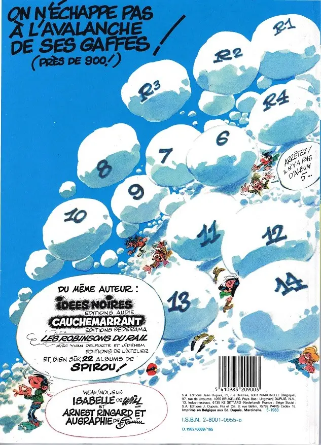 Verso de l'album Gaston Tome 14 La saga des gaffes