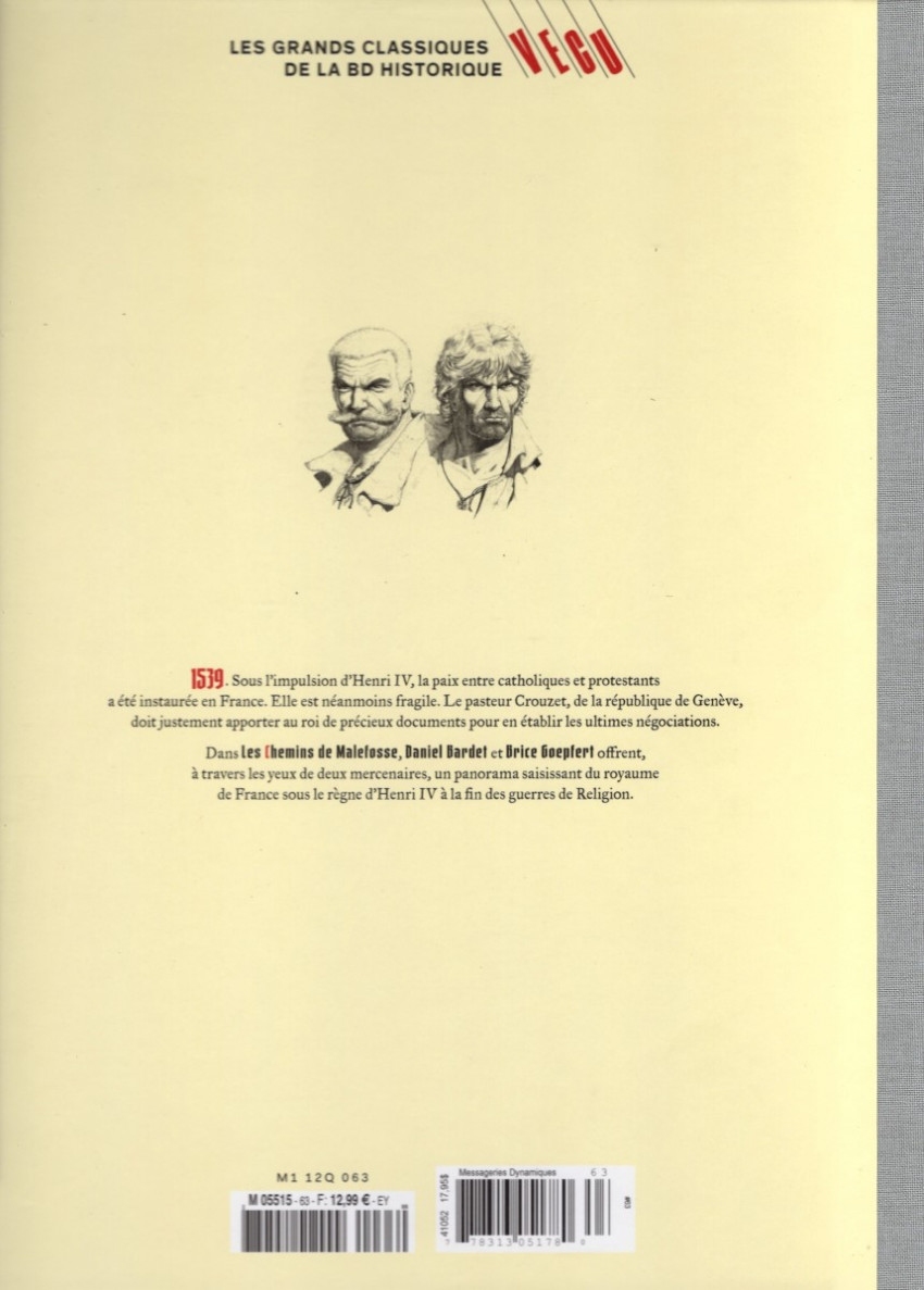 Verso de l'album Les grands Classiques de la BD Historique Vécu - La Collection Tome 64 Les Chemins de Malefosse - Tome XXIV : Le Dernier Secret