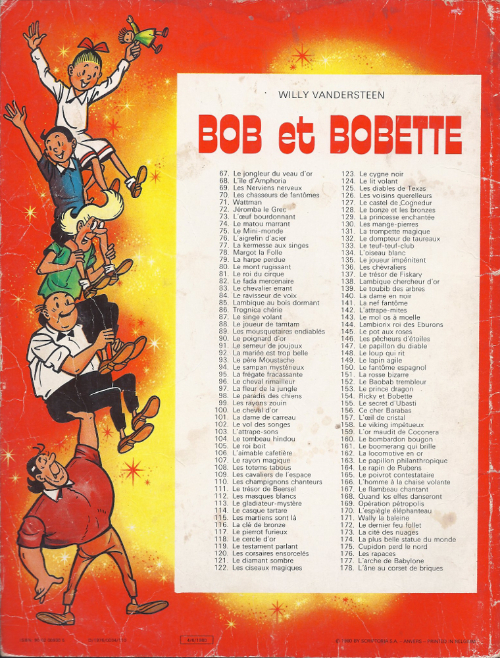 Verso de l'album Bob et Bobette Tome 160 Le bombardon bougon
