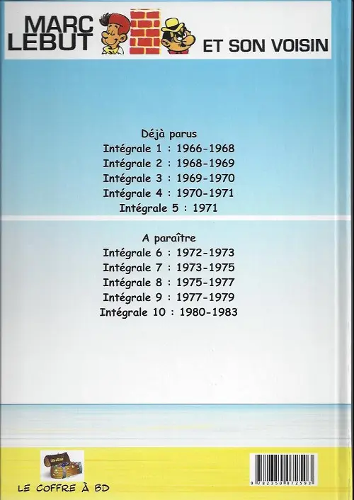 Verso de l'album Marc Lebut et son voisin Intégrale Intégrale 5 : 1971