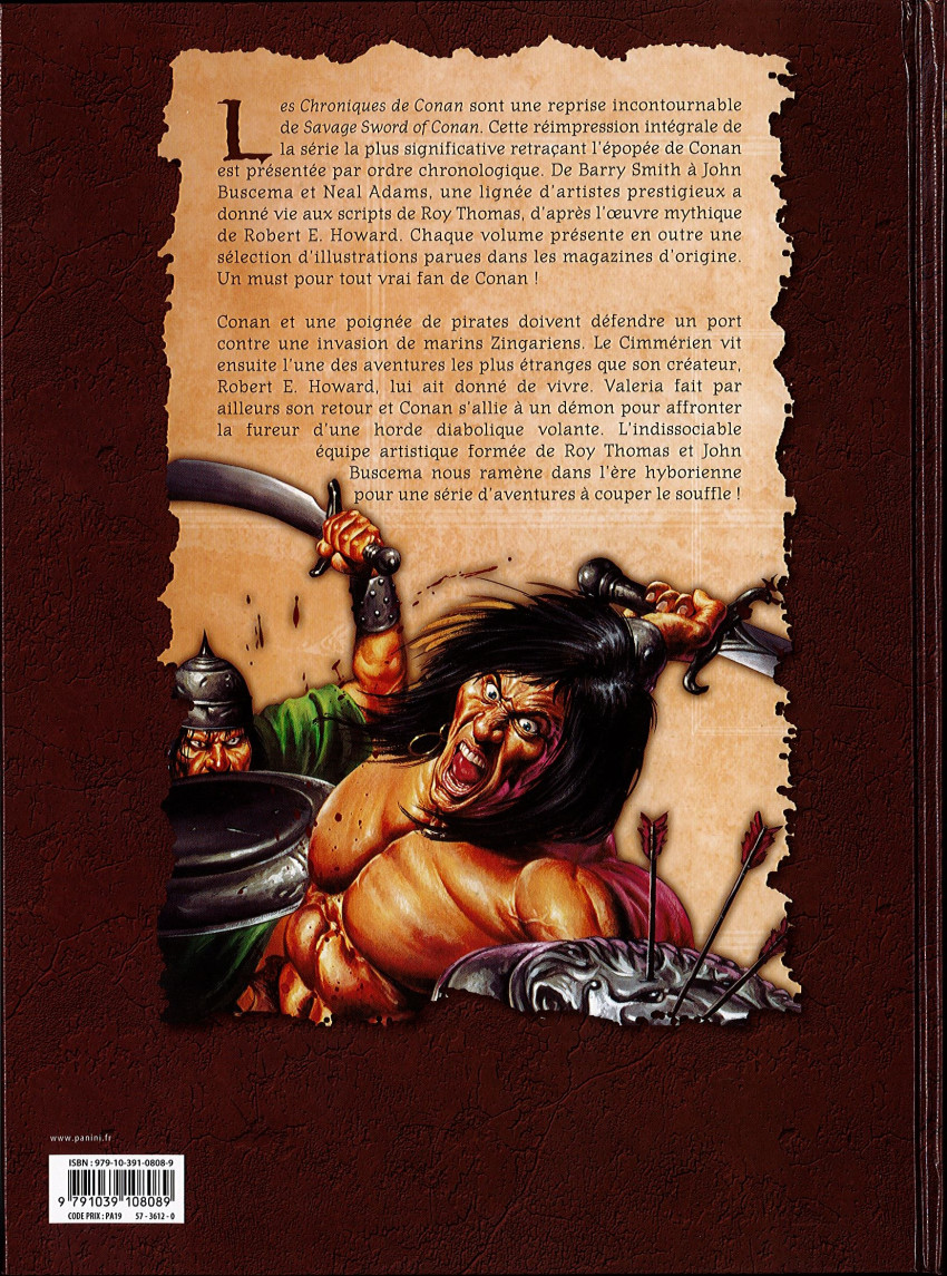 Verso de l'album Les Chroniques de Conan Tome 34 1992 (II)