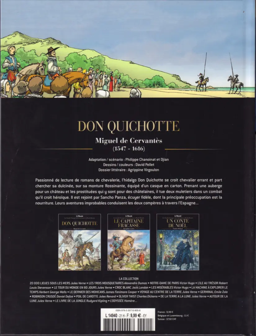 Verso de l'album Les Grands Classiques de la littérature en bande dessinée Tome 18 Don Quichotte